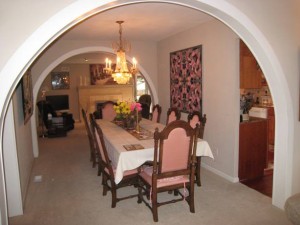 Barrel ceiling dining room