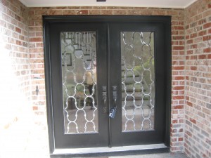 Beveled and leaded entry doors